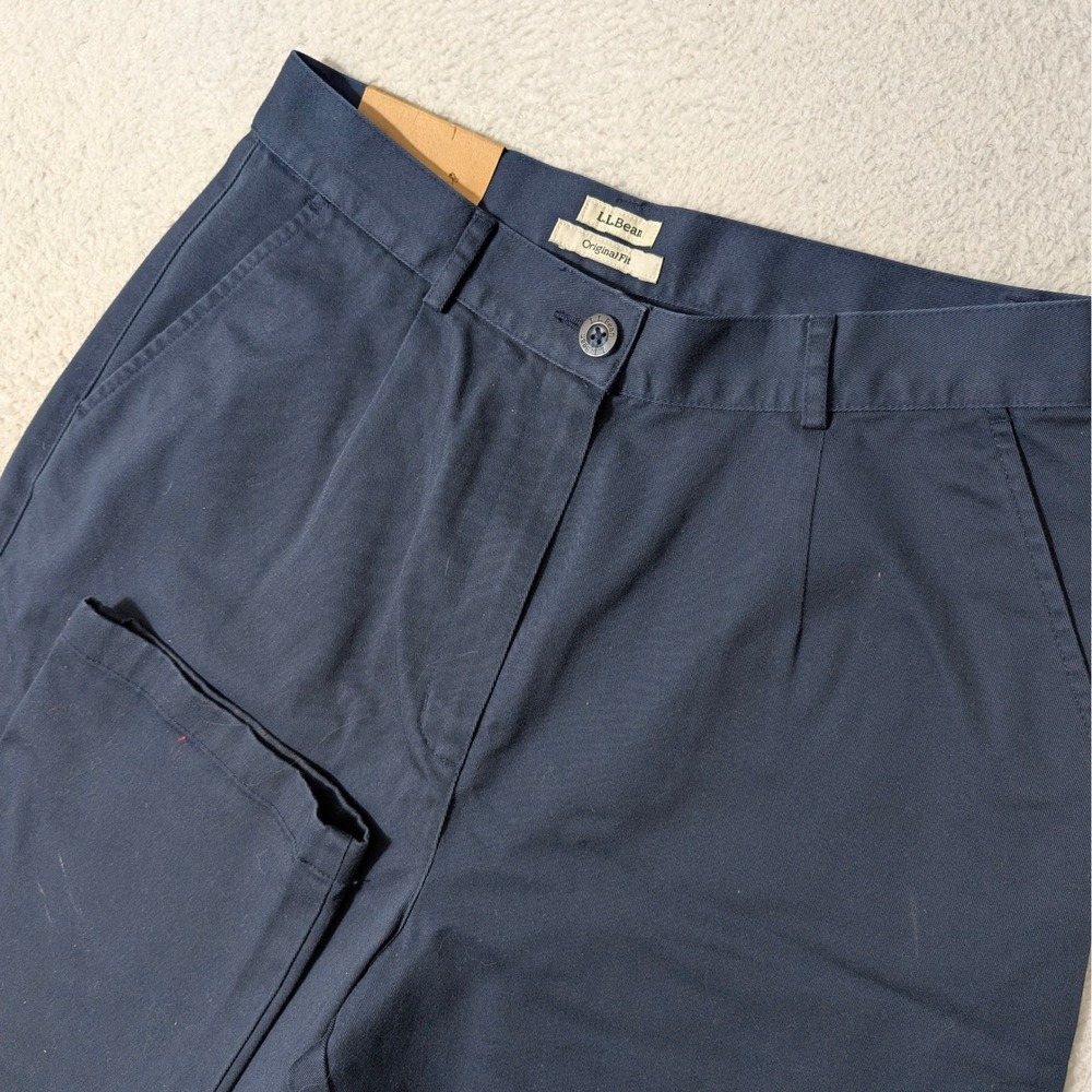 NEW L.L.Bean Pants Womens 10 Reg Navy Blue 28x31 Original Fit Chino Trousers